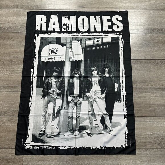 Ramones Flag Fabric 31x42 Made in Italy CBGB 2006 Licensed - Picture 1 of 2